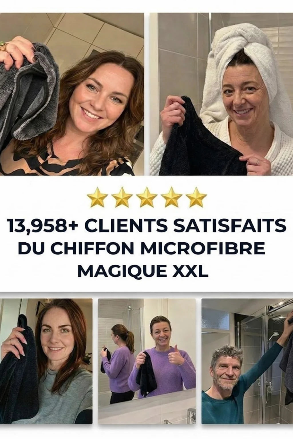 Chiffon Microfibre Magique XXL – Spécial Salle de Bain (ULTRA ABSORBANT)