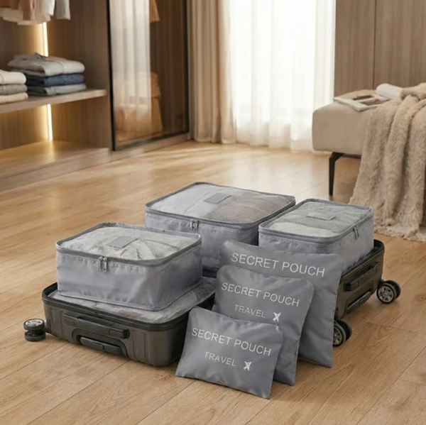 Set de 6 Organiseurs de Voyage – Sacs de Rangement Étanches & Grande Capacité