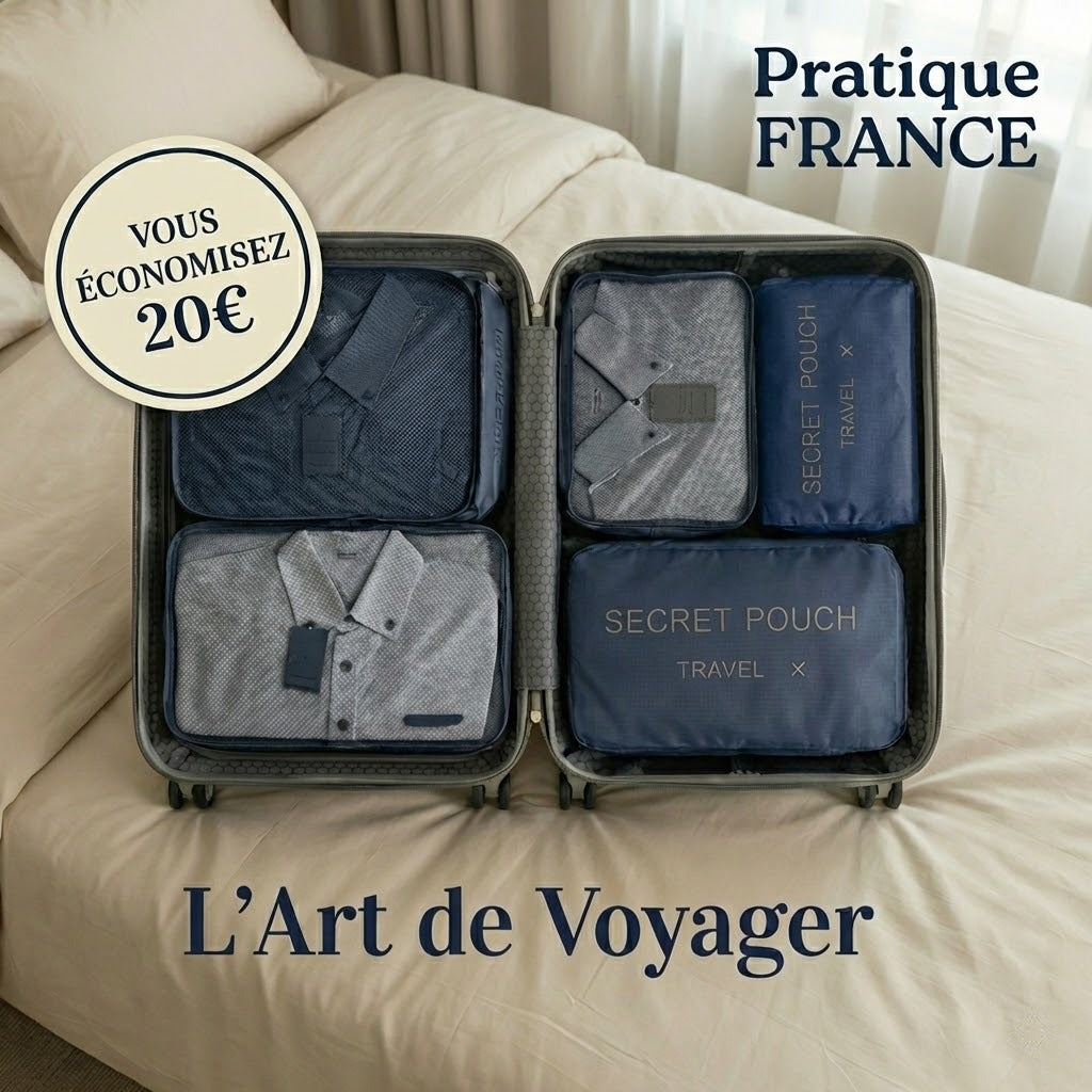 Set de 6 Organiseurs de Voyage – Sacs de Rangement Étanches & Grande Capacité
