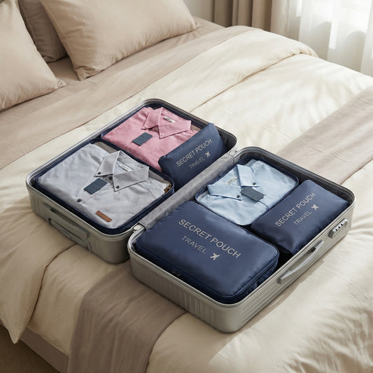 Set de 6 Organiseurs de Voyage – Sacs de Rangement Étanches & Grande Capacité