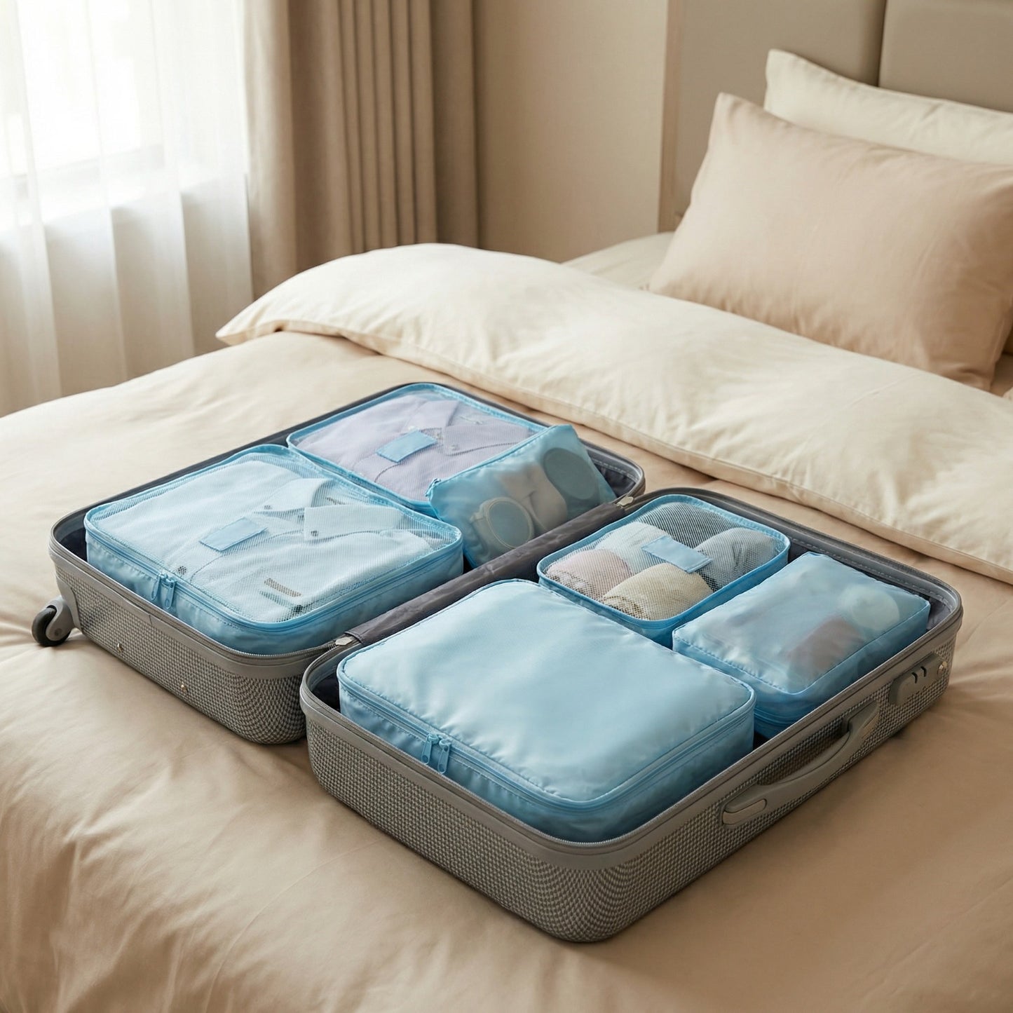 Set de 6 Organiseurs de Voyage – Sacs de Rangement Étanches & Grande Capacité